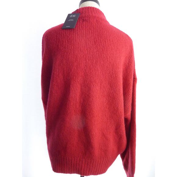 NWT Nadaam Airspun Mockneck Red Sweater Wool Cashmere Blend Size Small - Picture 4 of 7